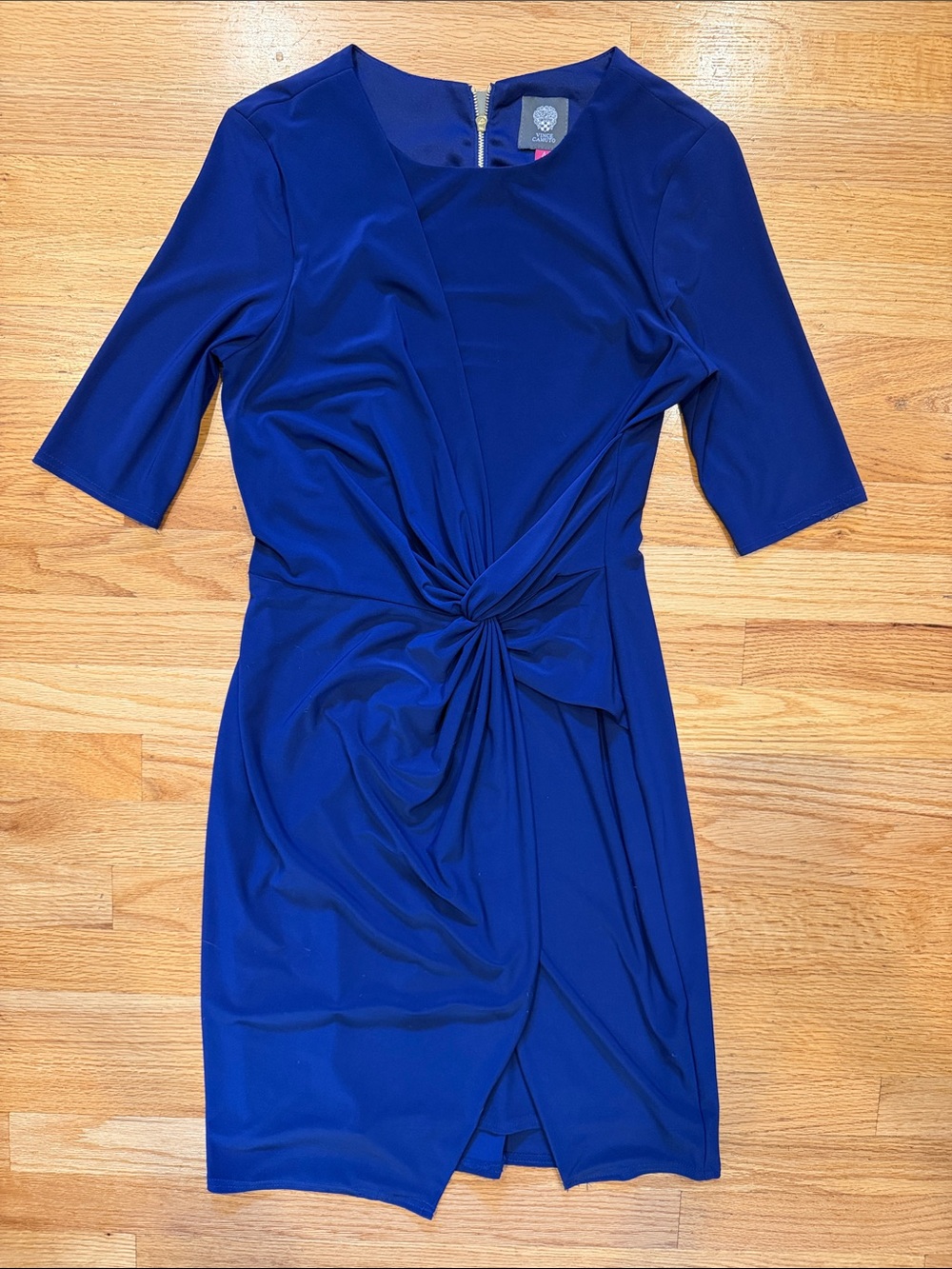 Vince Camuto Royal Blue Twist-Front Midi Dress